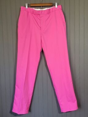 Ralph Lauren RLX Performance Golf Pants Flat Front Chino Pink Men's 33x32
